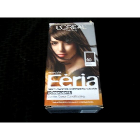 L'Oreal Paris Feria Shimmering Permanent Hair Color 40 Espresso - Deeply Brown - Picture 1 of 2